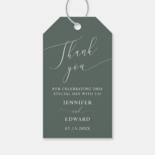 Green Minimal Wedding Thank You Gift Tags