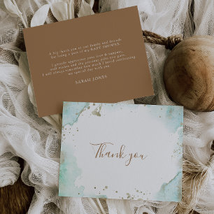 Green Minimalist Baby Shower Thank You Card