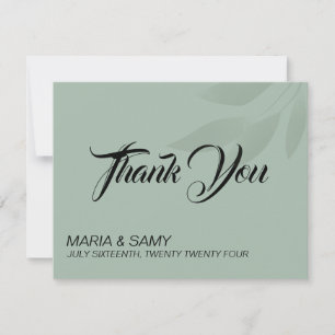 Green Minimalist bohemian Thank You wedding 