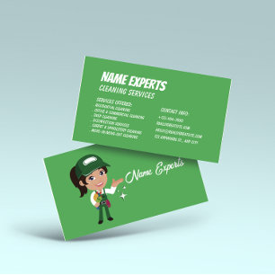 Green Minimalist Cleaning Services Business Card