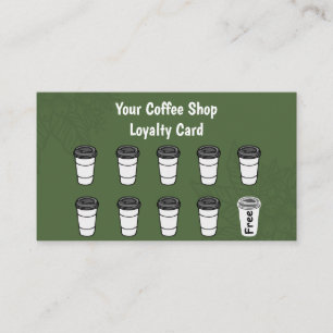 Green Minimalist Coffee Loyalty Card