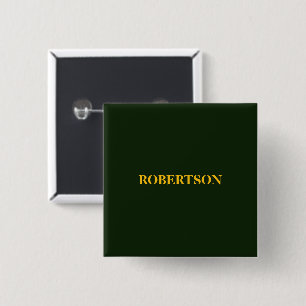 Green minimalist custom name 15 cm square badge