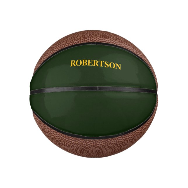 Green minimalist custom name  mini basketball (Front)
