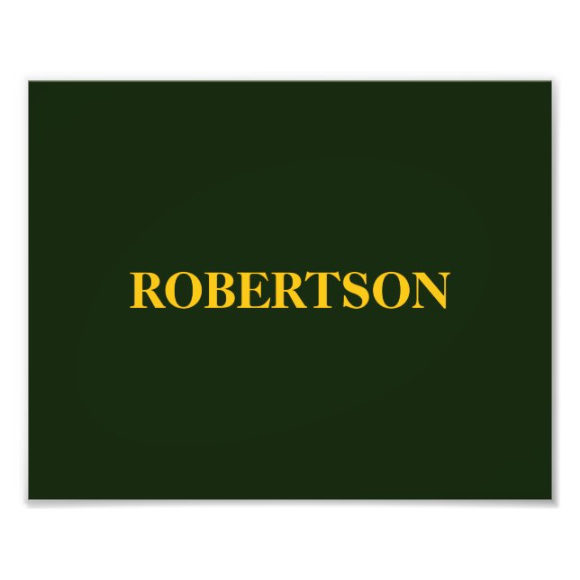 Green minimalist custom name  photo print (Front)
