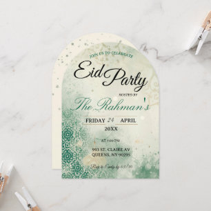 Green Minimalist elegant Eid Party Invitation Card