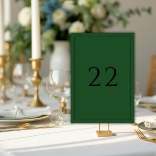 Green Minimalist Elegant Wedding Table Number