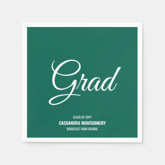 Green Minimalist Modern Graduation Party Napkin