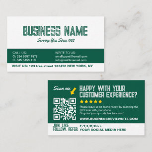 Green minimalist modern QR Code Business Card