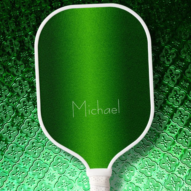 Green Minimalist Modern Typography  Custom Name Pickleball Paddle (Creator Uploaded)
