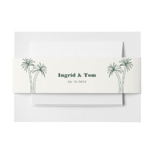 Green Minimalist Tropics Invitation Belly Band