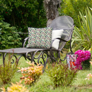 Green mint beige abstract geometric pattern cushion