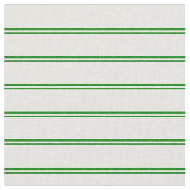 Green & Mint Cream Coloured Lines Fabric (Close Up)