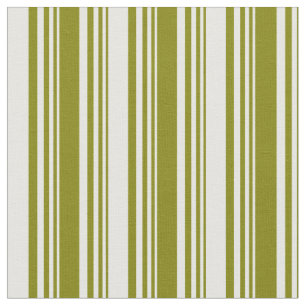 Green & Mint Cream Coloured Pattern of Stripes Fabric