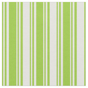 Green & Mint Cream Coloured Stripes Pattern Fabric