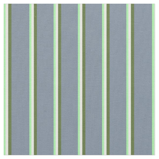 Green, Mint Cream, Olive Green & Light Slate Grey Fabric (Close Up)