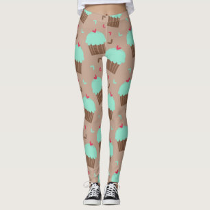 Green Mint Cupcake Leggings