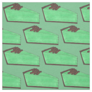 Green Mint Grasshopper Pie Slice Food Baking Piece Fabric
