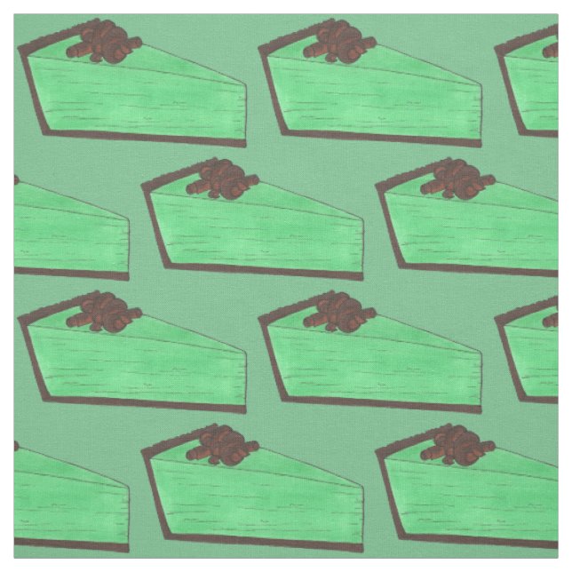 Green Mint Grasshopper Pie Slice Food Baking Piece Fabric (Swatch)