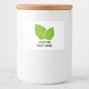 Green mint leafs herb illustration custom food label