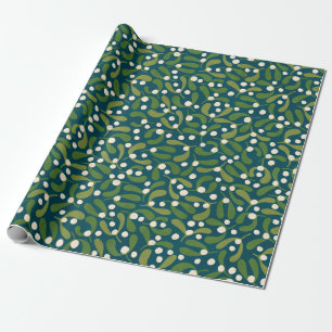 Green Mistletoe Wrapping Paper