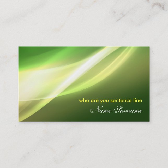 green modern abstraction business card design (Front)