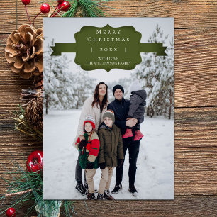 Green Modern and Simple Christmas Photo Card