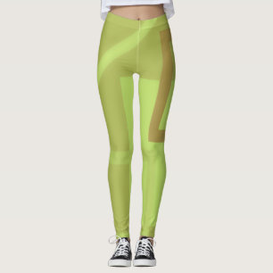 Green Modern Art Leggings