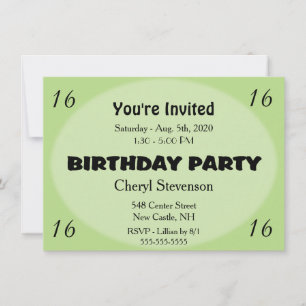 Green Modern Birthday Invitation