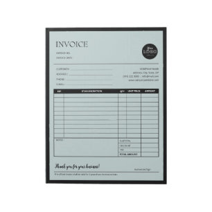 Green Modern Business Invoice Sales Template Notepad