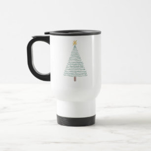 Green modern christmas tree travel mug