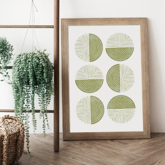 Green Modern Circle Geometric Art Print Poster (Creator Uploaded)