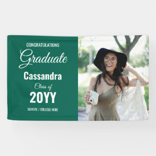 Green Modern Classic Photo Graduation Banner