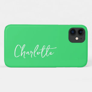 Green Modern Custom Name     iPhone 11 Case