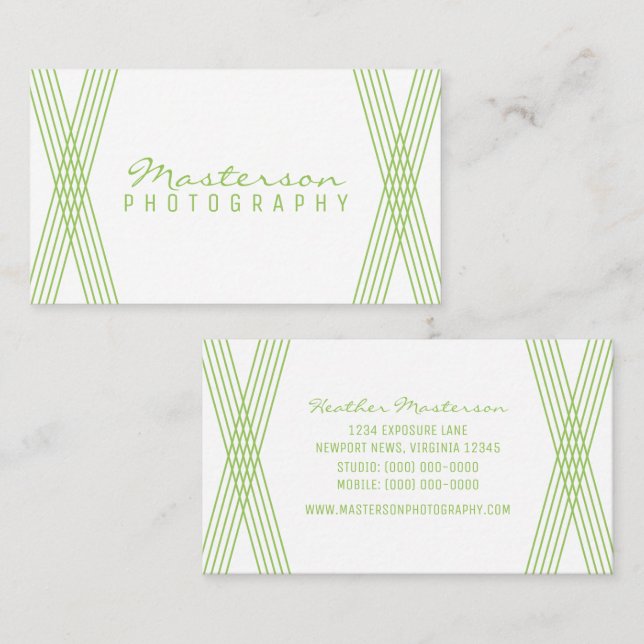 Green Modern Deco Business Card (Front/Back)