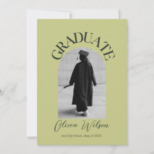 green Modern Elegant chic Graduation Invitation