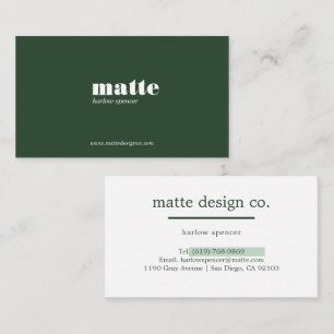 Green   Modern Elegant Minimalist Professional Business Card