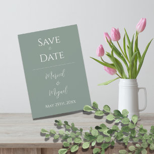 Green Modern Elegant Simple Save The Date