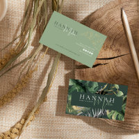 Green | Modern Elegant Tropical QR Code 