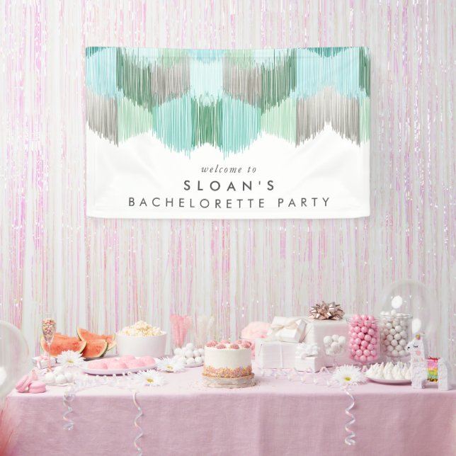 Green Modern Fringe Bachelorette Party Banner (Party)