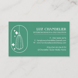 Green Modern Furniture Decoration Chandelier Lamp Business Card