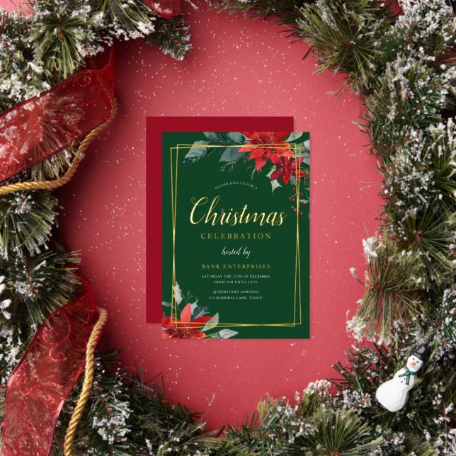 Green Modern Geometric Christmas Party Gold (Insitu)