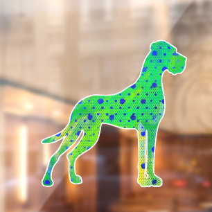 Green modern Great Dane Silhouette Window Cling
