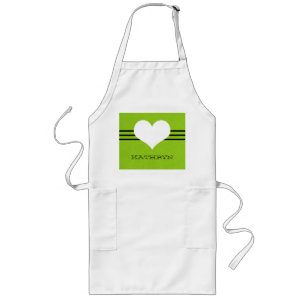 Green Modern Heart Apron