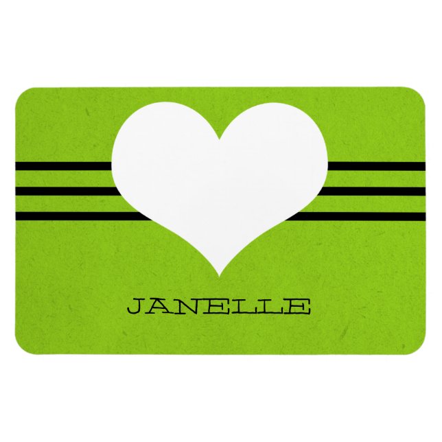 Green Modern Heart Flexi Magnet (Horizontal)