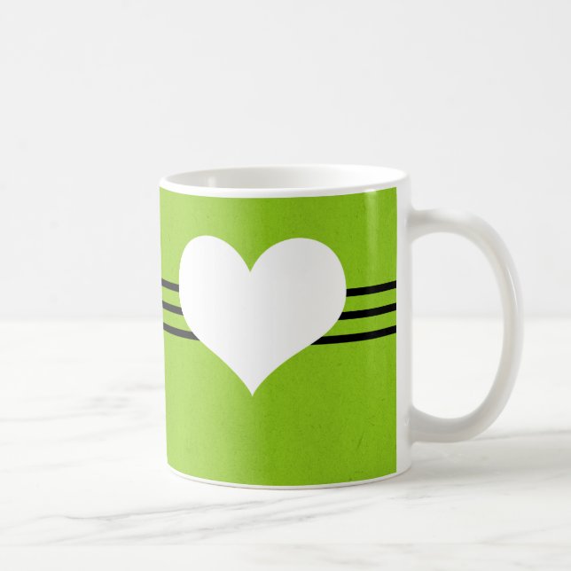 Green Modern Heart Mug (Right)