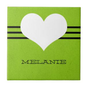 Green Modern Heart Tile