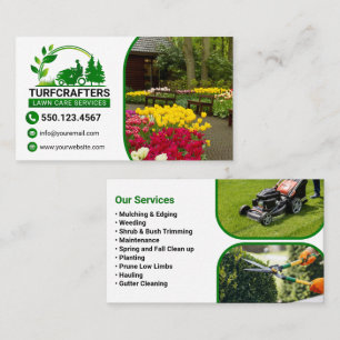 Green Modern Landscaping Photo Service Business Card