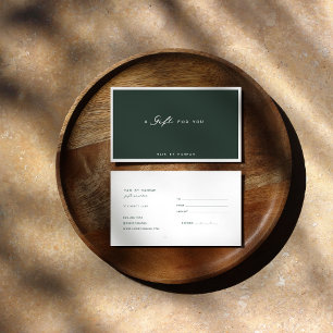 Green   Modern Minimalist Gift Certificate