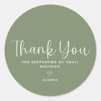 Green Modern Minimalist Small Business Thank You