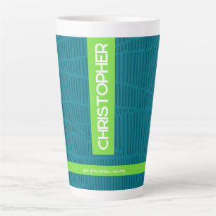 Green Modern Personalised Name Latte Mug
